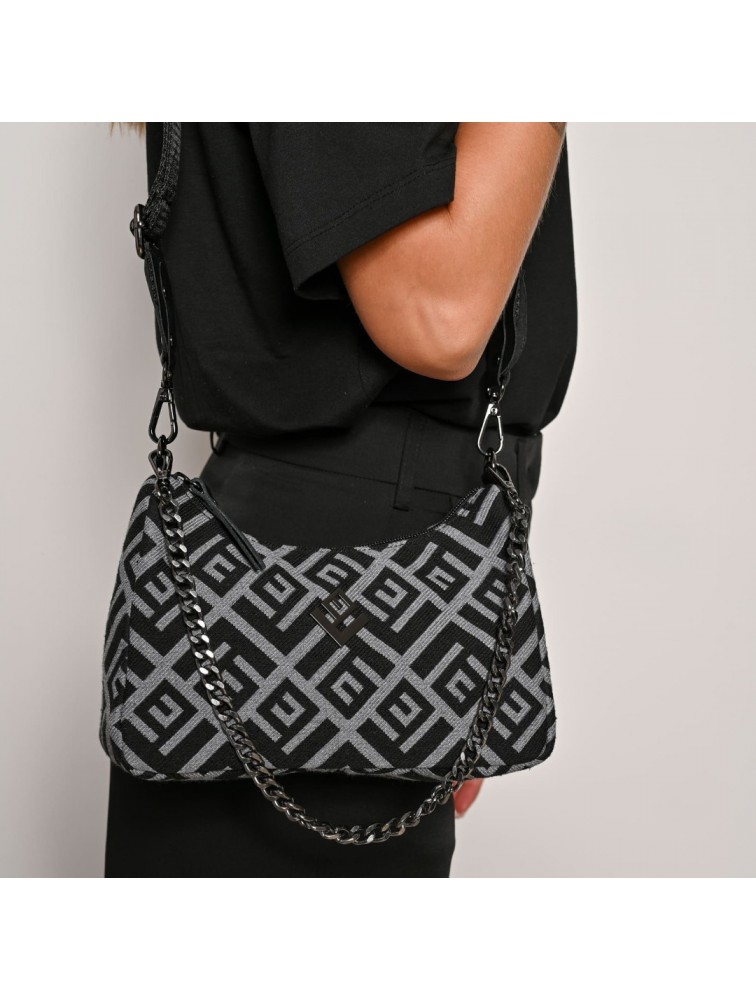 LOVELY HANDMADE Regina Rinella Bag Black Μαύρη γυναικεία τσάντα ώμου