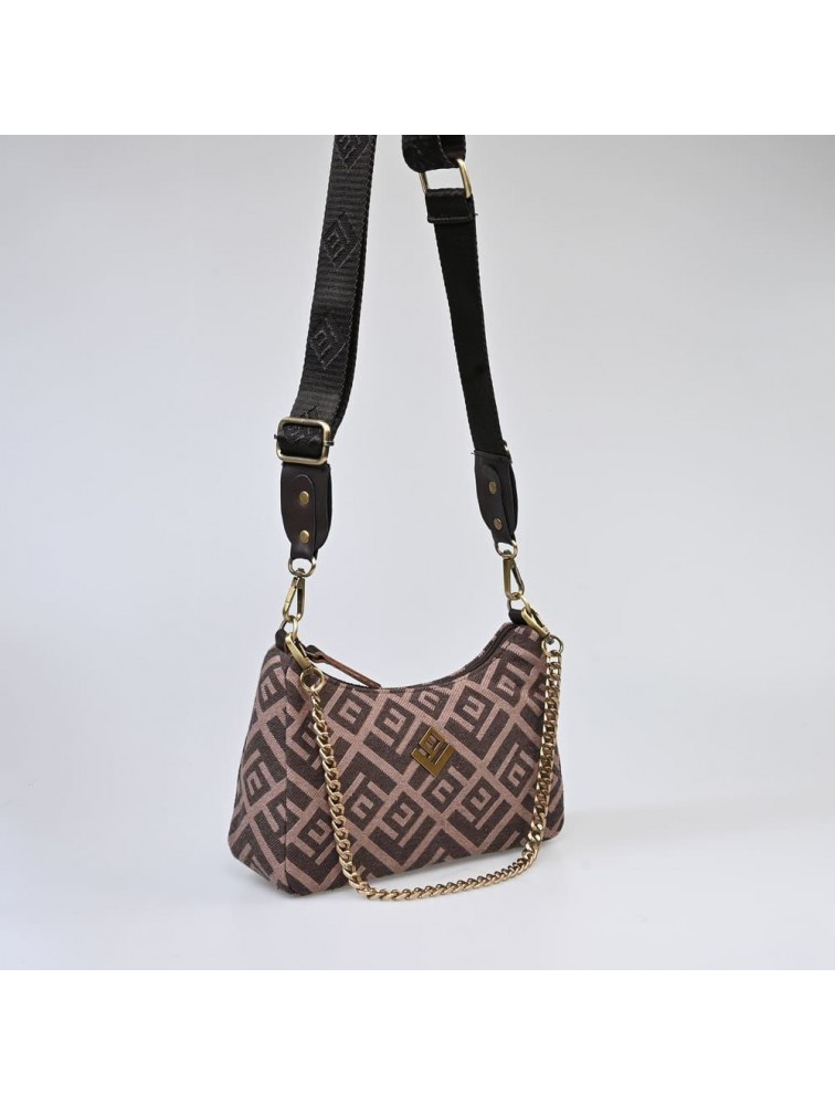 LOVELY HANDMADE Regina Rinella Bag Brown Καφέ γυναικεία τσάντα ώμου