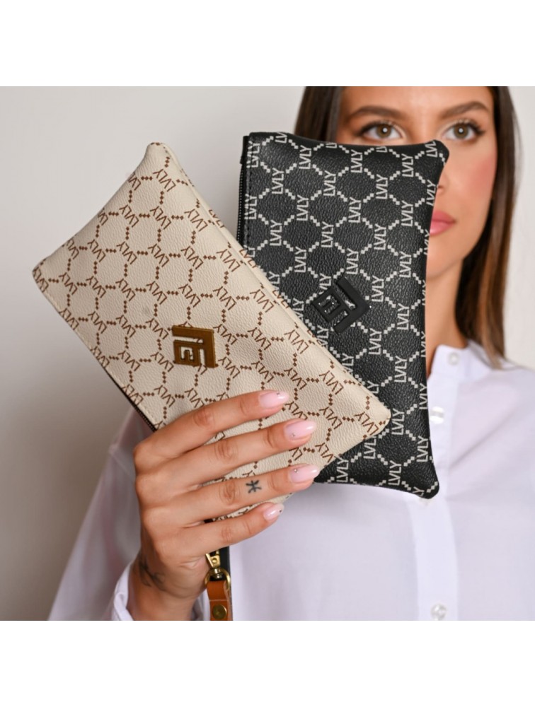 LOVELY HANDMADE Purse Mosaic Beige Γυναικείο πορτοφόλι Μπεζ