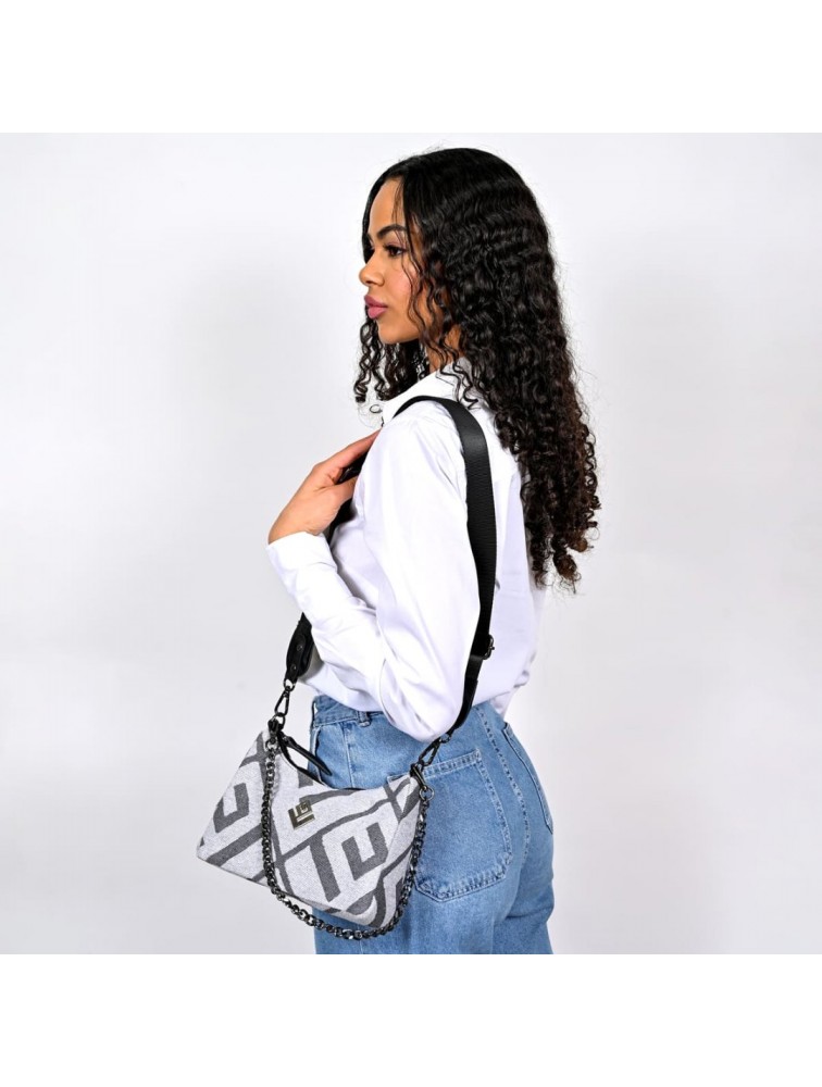 LOVELY HANDMADE Regina Rinella Bag Grey Γκρι γυναικεία τσάντα ώμου