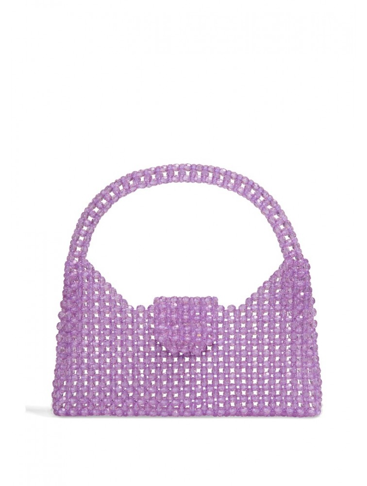 LUNEA BAGS Pinwheel Purple Μωβ Γυναικεία Τσάντα Με Χάντρες