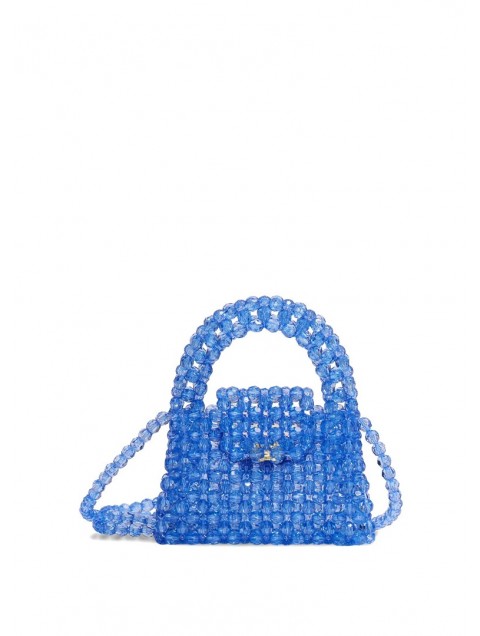  LUNEA BAGS Blossom Viola Mini Μπλε Γυναικεία Τσάντα Με Χάντρες