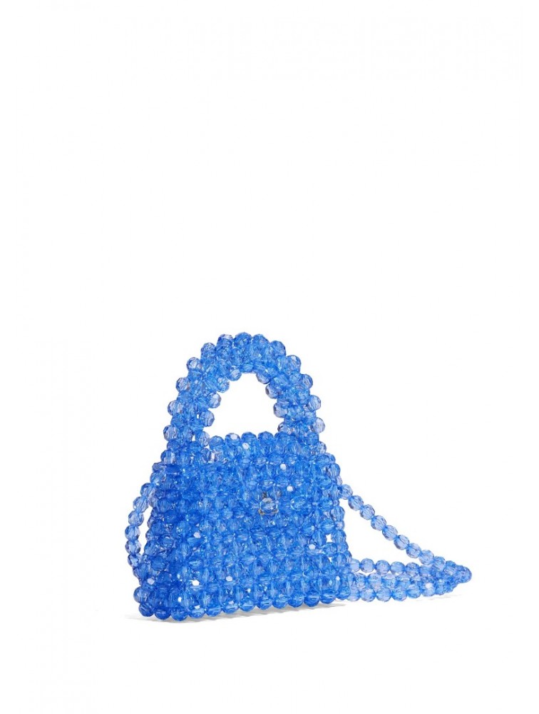 LUNEA BAGS Blossom Viola Mini Μπλε Γυναικεία Τσάντα Με Χάντρες