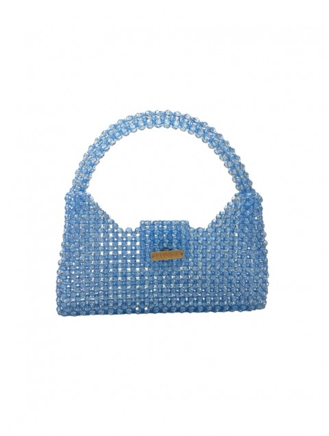 LUNEA BAGS Pinwheel Baby Blue Γαλάζια Γυναικεία Τσάντα Με Χάντρες