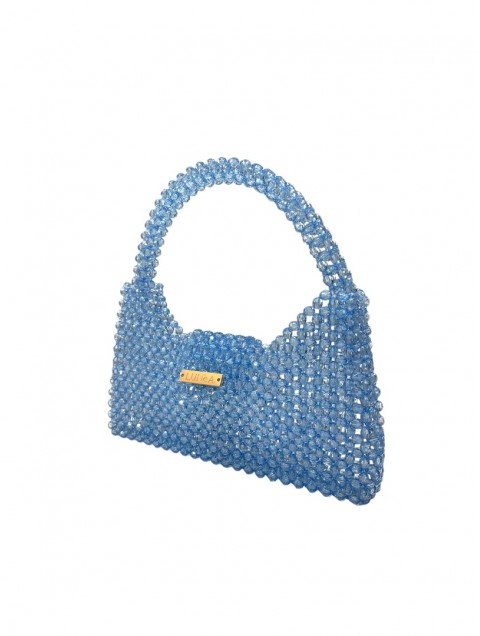 LUNEA BAGS Pinwheel Baby Blue Γαλάζια Γυναικεία Τσάντα Με Χάντρες