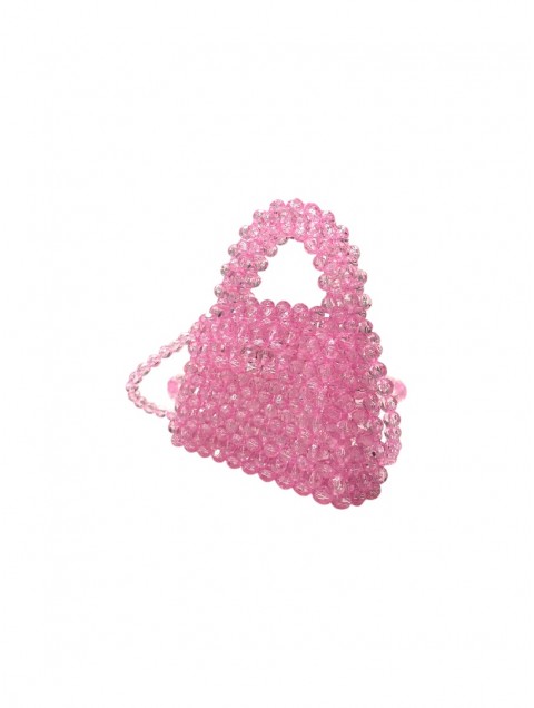  LUNEA BAGS Blossom Viola Mini Ροζ Γυναικεία Τσάντα Με Χάντρες