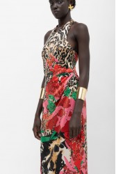 MALLORY THE LABEL Naisha Tiger Print Bloom Dress Τιγρέ Φόρεμα
