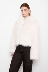 MALLORY THE LABEL Orellia Offwhite Faux Fur Εκρού Γούνα