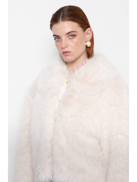 MALLORY THE LABEL Orellia Offwhite Faux Fur Εκρού Γούνα