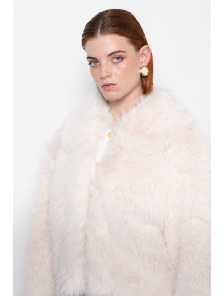 MALLORY THE LABEL Orellia Offwhite Faux Fur Εκρού Γούνα