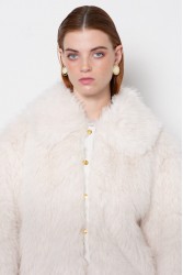 MALLORY THE LABEL Orellia Offwhite Faux Fur Εκρού Γούνα