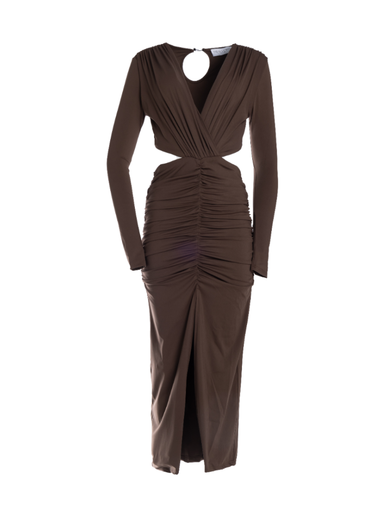 MALLORY THE LABEL Utopia Brown Dress Καφέ Φόρεμα