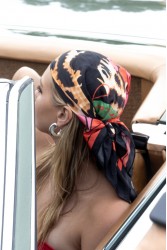 MALLORY THE LABEL Bloom Scarf Multi Red