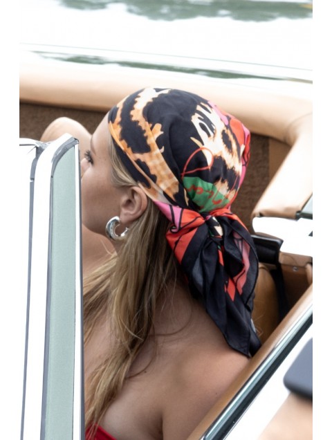 MALLORY THE LABEL Bloom Scarf Multi Red