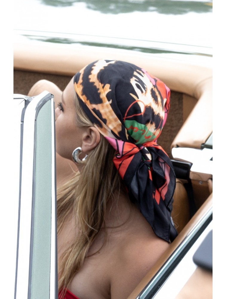 MALLORY THE LABEL Bloom Scarf Multi Red