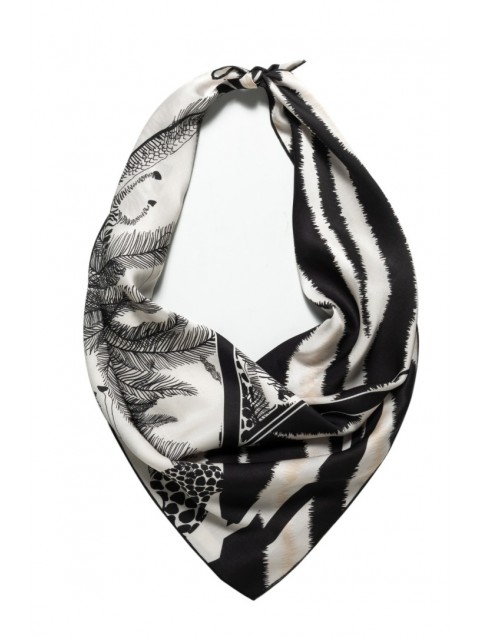MALLORY THE LABEL Karibu Scarf Black n White
