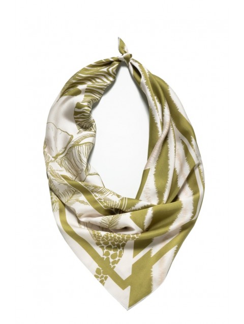 MALLORY THE LABEL Karibu Scarf Green Zebra