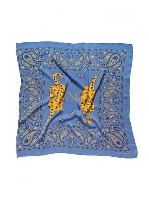 MALLORY THE LABEL Karibu Scarf Blue Tiger