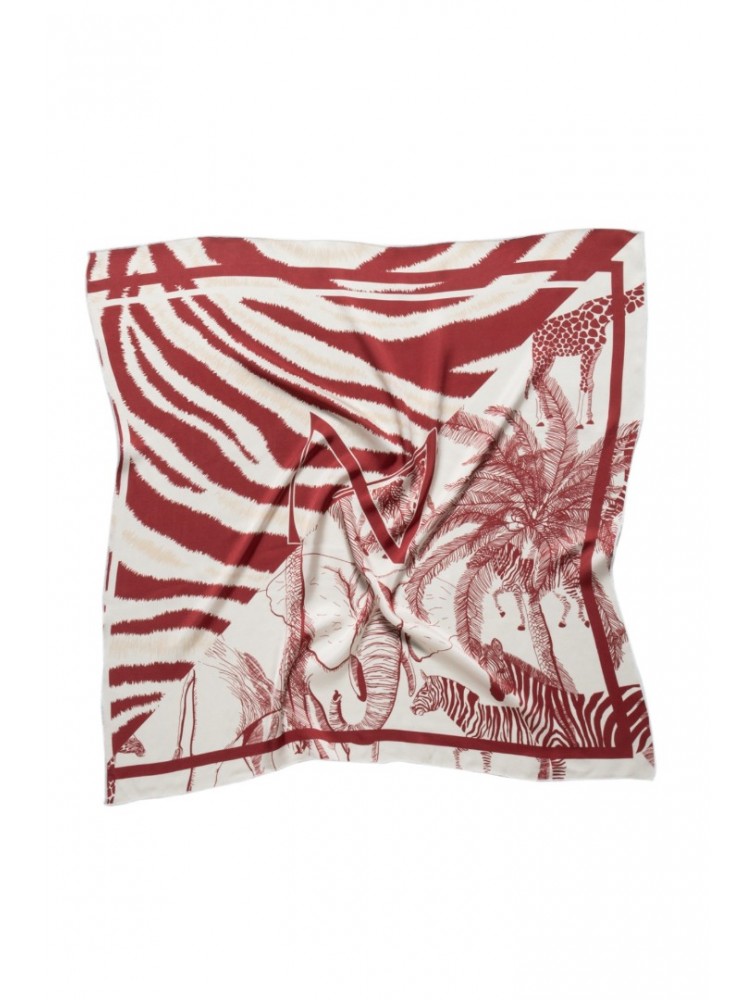 MALLORY THE LABEL Karibu Scarf Red Zebra