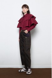 MALLORY THE LABEL Barrel Racer Brown Denim Καφέ Τζιν Παντελόνι