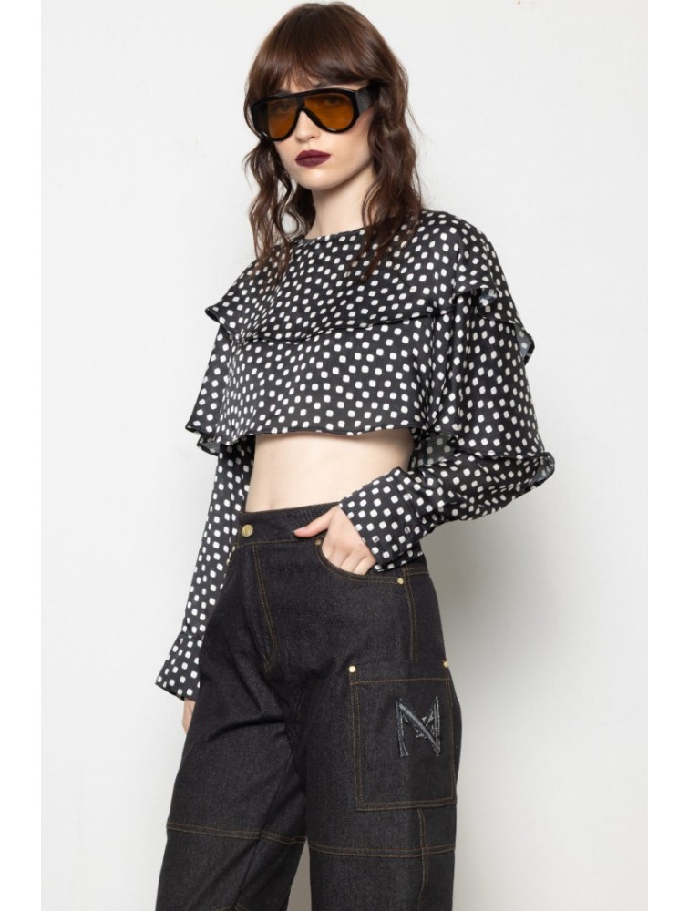 MALLORY THE LABEL Bo Top Πουά Τοπ