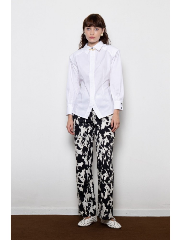 MALLORY THE LABEL Buckle Up Cow Denim Τζιν Παντελόνι