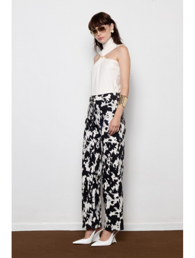 MALLORY THE LABEL Buckle Up Cow Denim Τζιν Παντελόνι