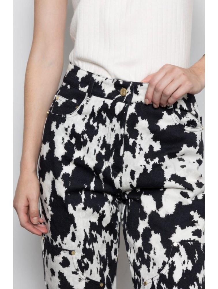 MALLORY THE LABEL Buckle Up Cow Denim Τζιν Παντελόνι