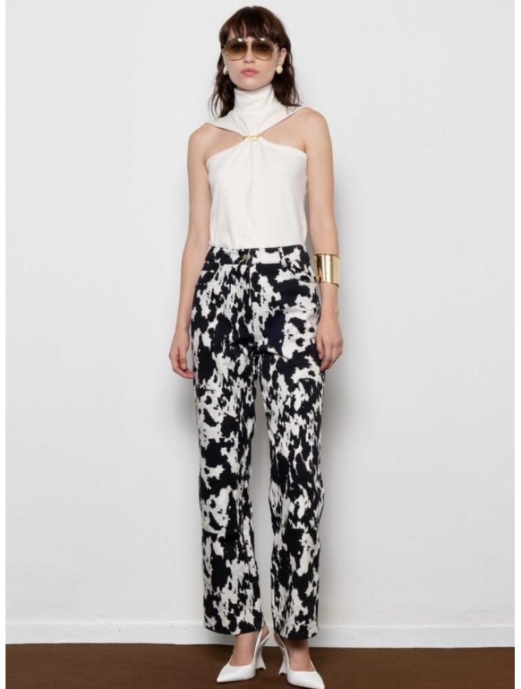 MALLORY THE LABEL Buckle Up Cow Denim Τζιν Παντελόνι