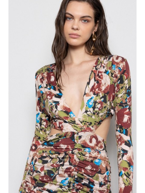 MALLORY THE LABEL Dakota Floral Mini Dress Φλοράλ Μίνι Φόρεμα