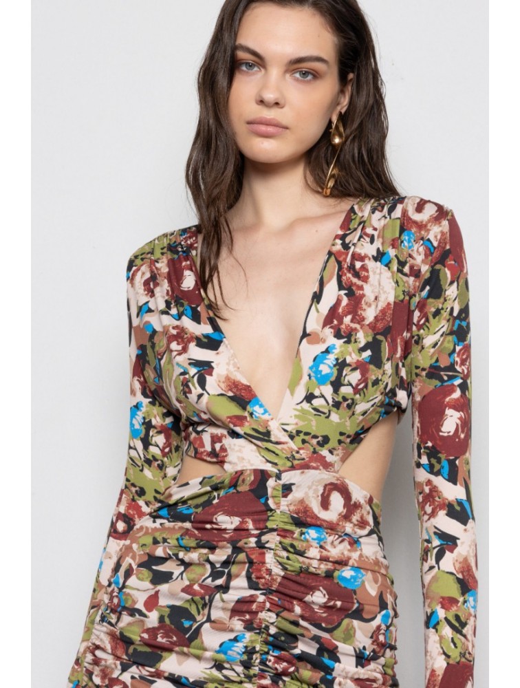 MALLORY THE LABEL Dakota Floral Mini Dress Φλοράλ Μίνι Φόρεμα