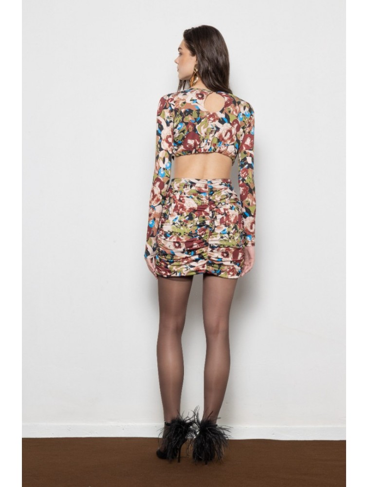 MALLORY THE LABEL Dakota Floral Mini Dress Φλοράλ Μίνι Φόρεμα