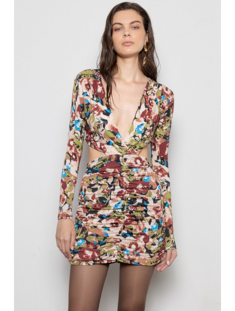 MALLORY THE LABEL Dakota Floral Mini Dress Φλοράλ Μίνι Φόρεμα