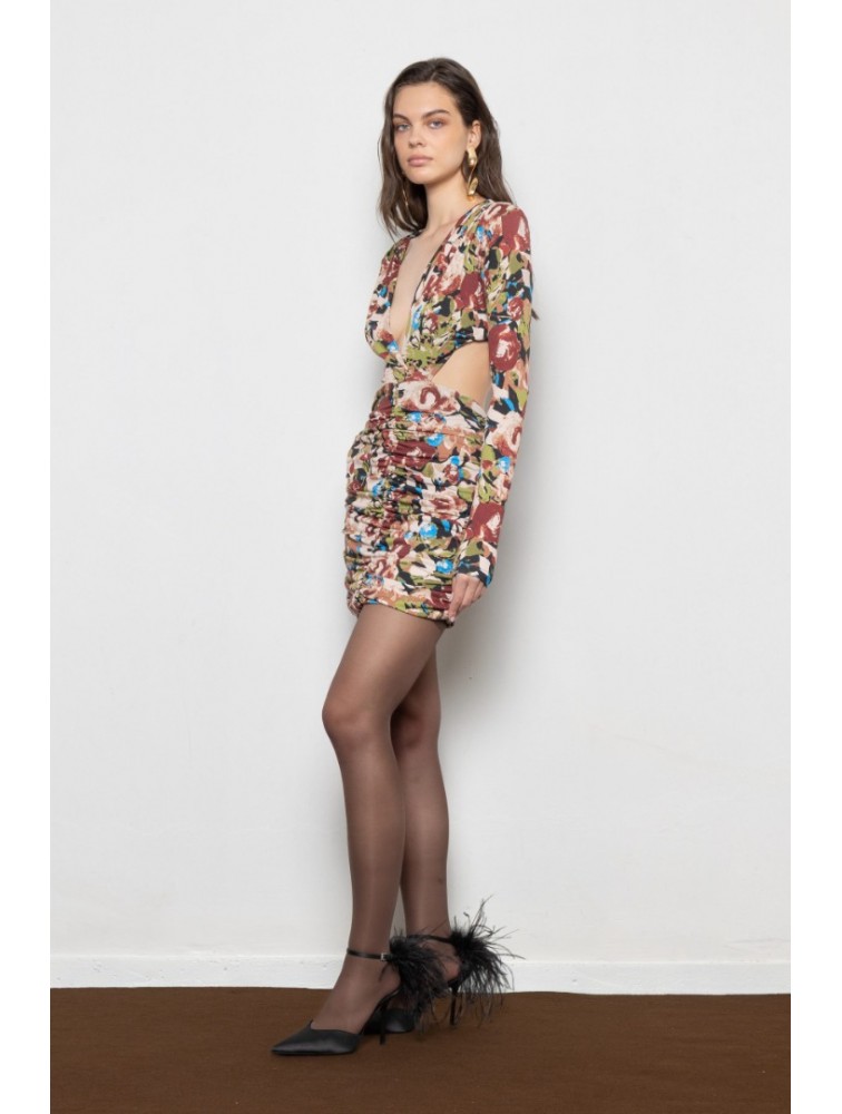 MALLORY THE LABEL Dakota Floral Mini Dress Φλοράλ Μίνι Φόρεμα