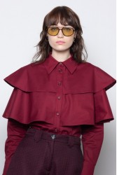 MALLORY THE LABEL Ellis Shirt Βουργουνδί Πουκάμισο