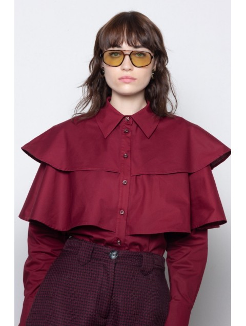 MALLORY THE LABEL Ellis Shirt Βουργουνδί Πουκάμισο