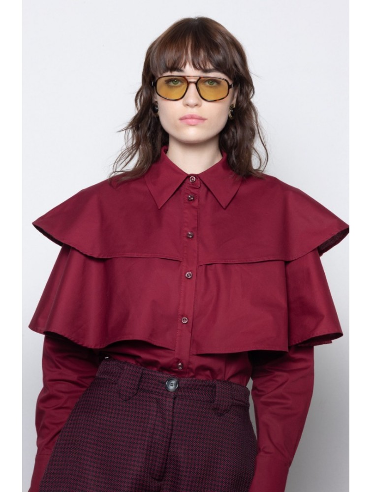 MALLORY THE LABEL Ellis Shirt Βουργουνδί Πουκάμισο