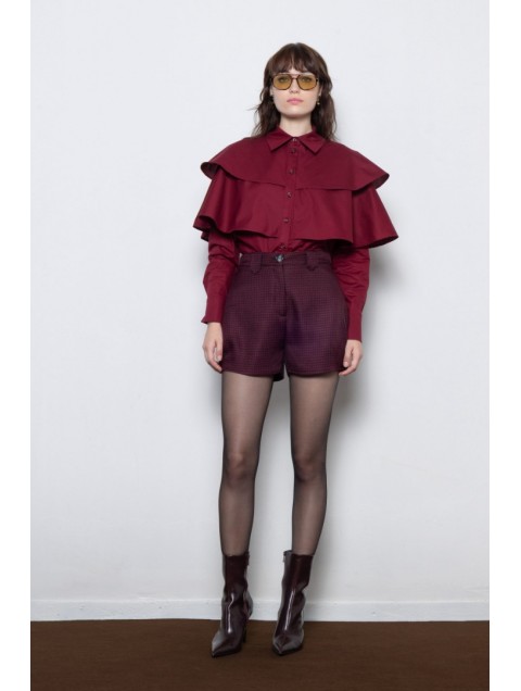 MALLORY THE LABEL Ellis Shirt Βουργουνδί Πουκάμισο