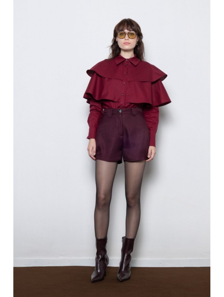 MALLORY THE LABEL Ellis Shirt Βουργουνδί Πουκάμισο