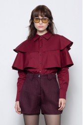 MALLORY THE LABEL Ellis Shirt Βουργουνδί Πουκάμισο