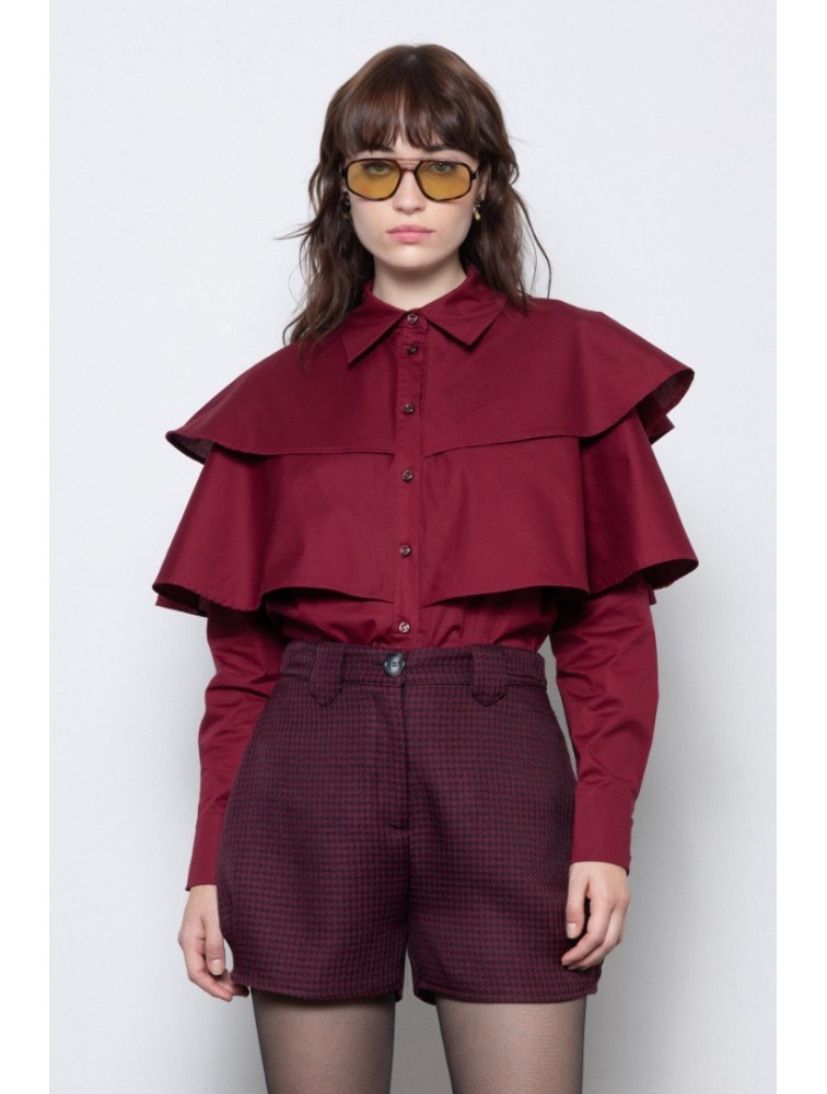 MALLORY THE LABEL Ellis Shirt Βουργουνδί Πουκάμισο