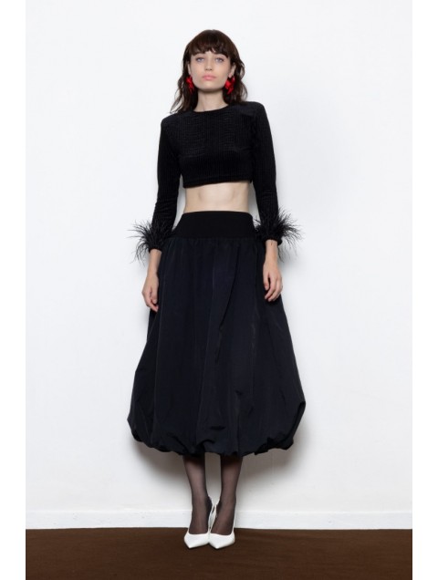 MALLORY THE LABEL Elodie Skirt Μαύρη Φούστα