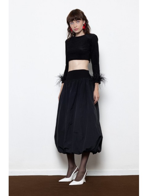 MALLORY THE LABEL Elodie Skirt Μαύρη Φούστα