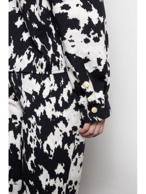 MALLORY THE LABEL Georgia Cow Shirt Τζιν Πουκάμισο