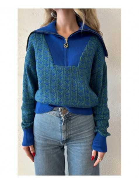 MALLORY THE LABEL Manga Blue Sweater Μπλε Πράσινο Φούτερ MALLORY THE LABEL Manga Blue Sweater Μπλε Πράσινο Φούτερ