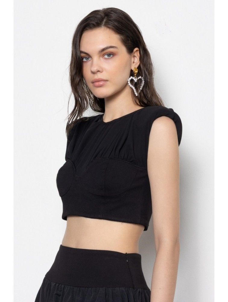 MALLORY THE LABEL Loretta Top Μαύρο Τοπ