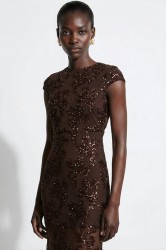 MALLORY THE LABEL Azura Brown Sequin Dress
