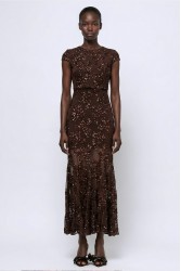 MALLORY THE LABEL Azura Brown Sequin Dress