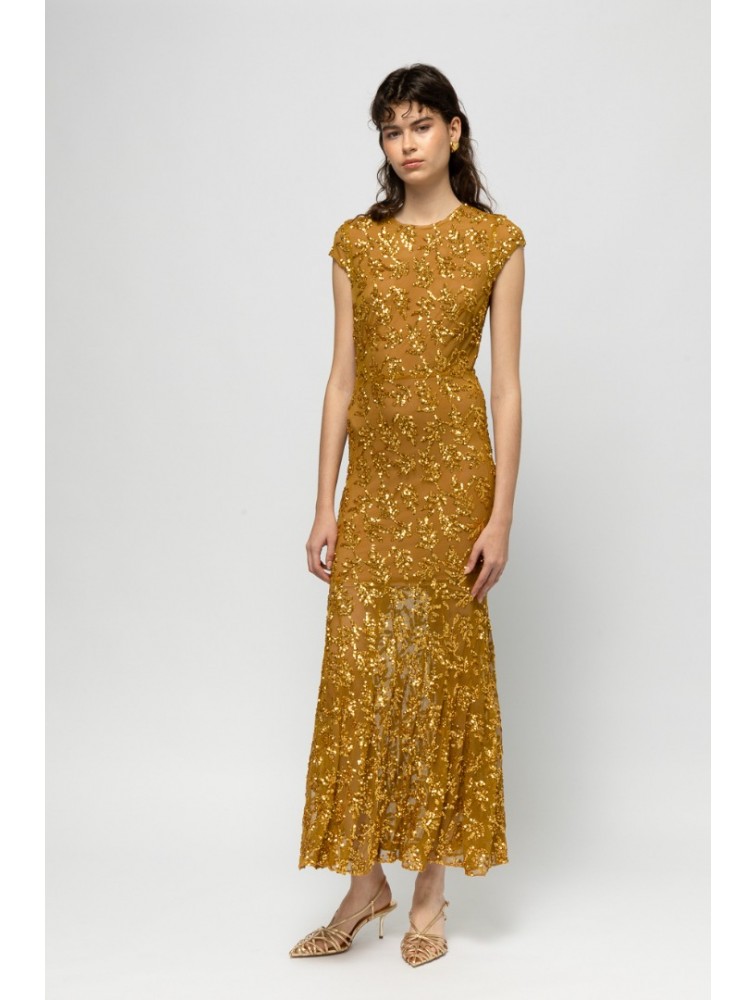 MALLORY THE LABEL Azura Golden Sequin Dress