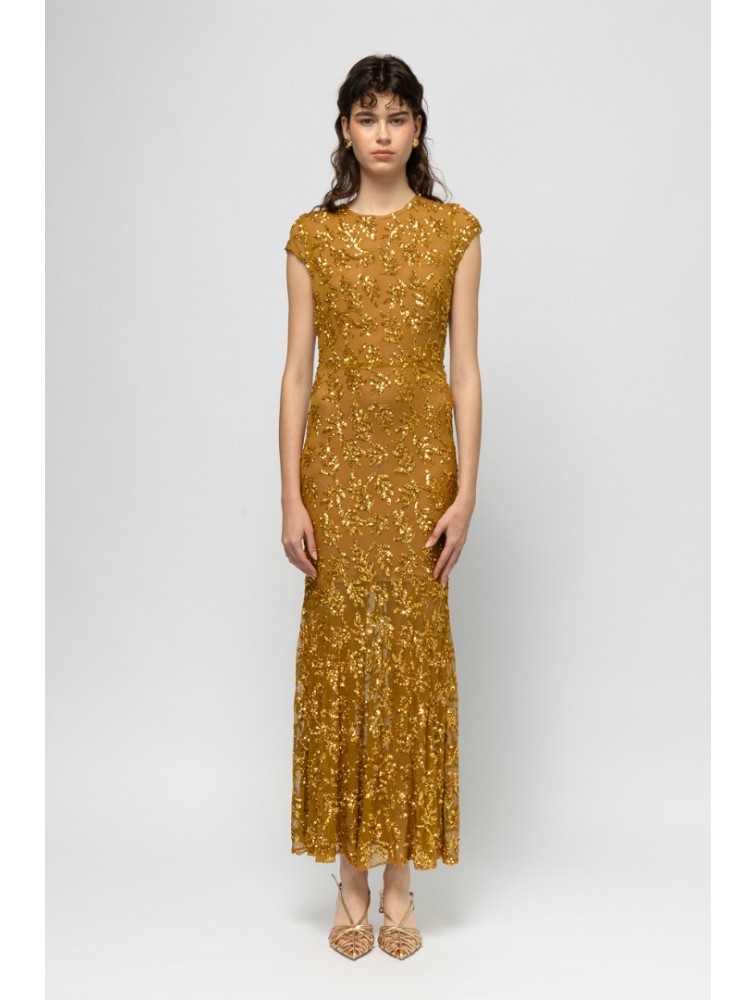 MALLORY THE LABEL Azura Golden Sequin Dress